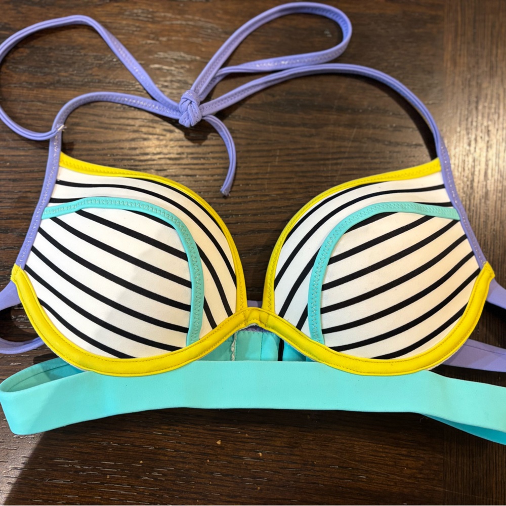 Striped Multicolor Bikini Top